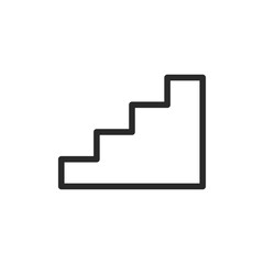 Simple staircase, linear style icon. basic staircase. Editable stroke width.