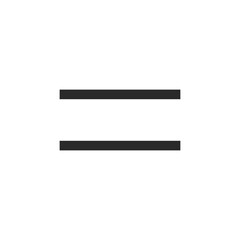 Equal to symbol, linear style icon. equality in mathematics. Editable stroke width.