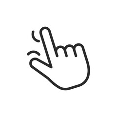 Pinch gesture, linear style icon. Index finger and thumb together. pinching or taking something with fingers, or touch screen interaction. Editable stroke width