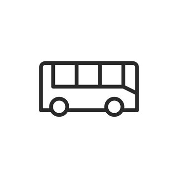 recommend clip art: Bus, linear style icon. public bus transportation. Editable stroke width.