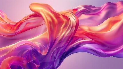 Obraz premium Vibrant flowing fabric in shades of pink, purple, and orange 