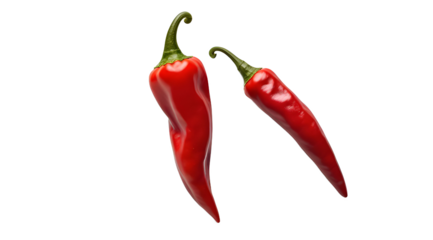 red chili or chilli cayenne pepper isolated on transparent background