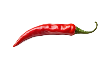 red chili or chilli cayenne pepper isolated on transparent background