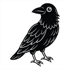 Obraz premium educational coloring pages for kids,crow coloring page animal drawings crow coloring pages ,vector . AI GENERATED