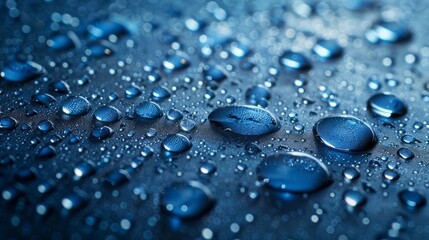 Water drops on blue background