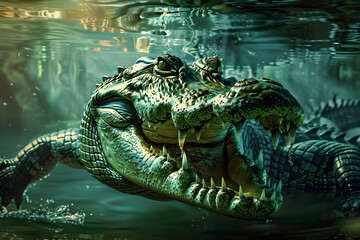 Fototapeta premium The Crocodile A Predator in the Water