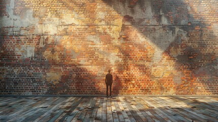 grunge man on a wall background