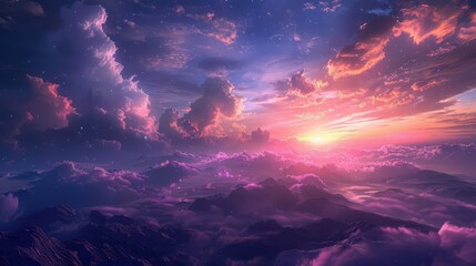 beautiful pink blue sky background