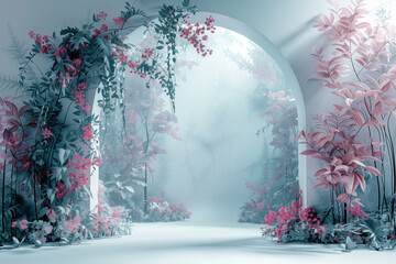 Maternity backdrop, wedding backdrop, photography background with delicate flowers