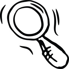 Beautiful and cool hand-drawn magnifying glass icon with back-to-school theme