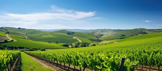 Fototapeta premium Vineyards. Creative banner. Copyspace image