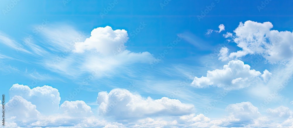 Poster the most beautiful blue sky without effect. creative banner. copyspace image
