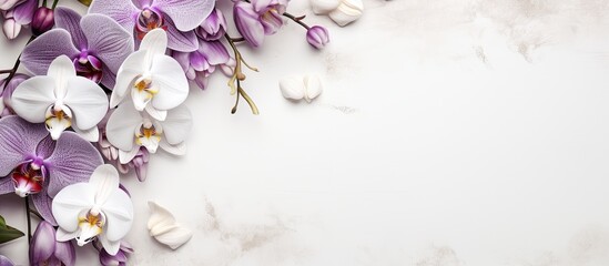 Orchid and white. Creative banner. Copyspace image