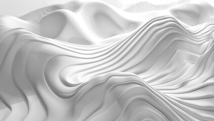 Obraz premium Minimalist white backdrop with wavy lines, perfect for modern presentations or wallpapers.