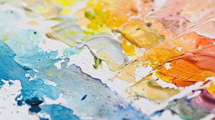 Naklejka premium Colorful abstract painting with bright, varied hues and textured brush strokes