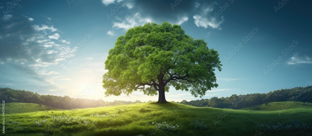 Canvas Prints unusual tree in the park. creative banner. copyspace image