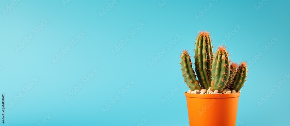 Poster the image of the beautiful cactus. creative banner. copyspace image