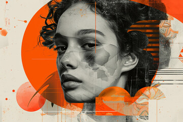 Summer composition modern stylish retro collage made with Generative AI technology