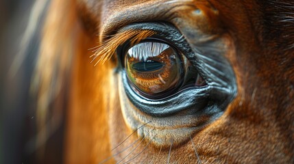 Obraz premium A close-up of a horse's eye 