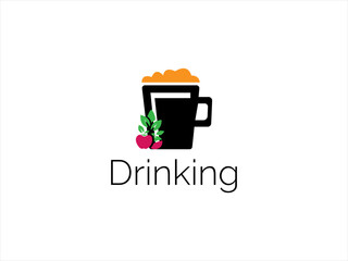 drinking logo design vector