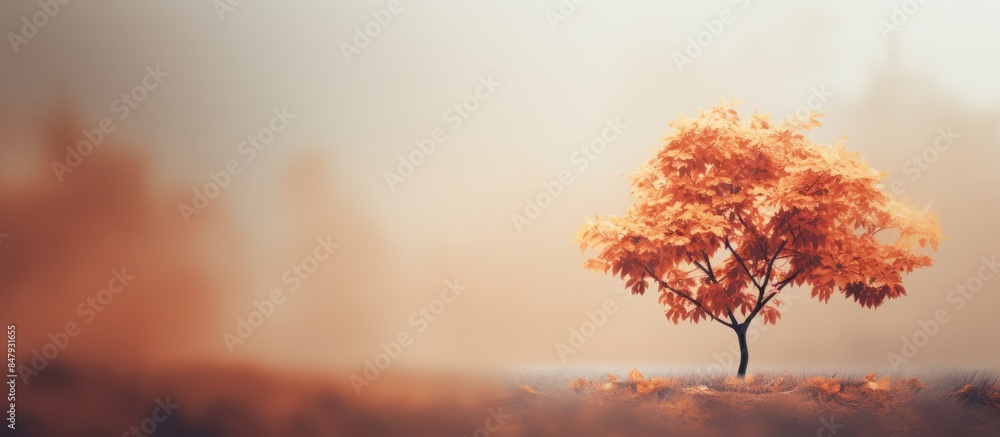 Aufkleber a blurred view on a tree. creative banner. copyspace image