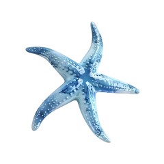 Vibrant Watercolor Starfish - 3D Rendered Marine Creature on Isolated Summer Background