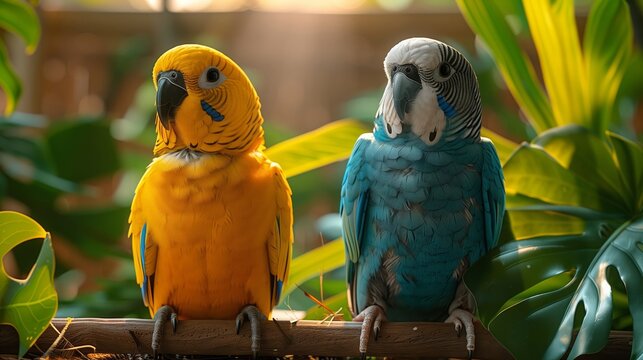 Two parakeets