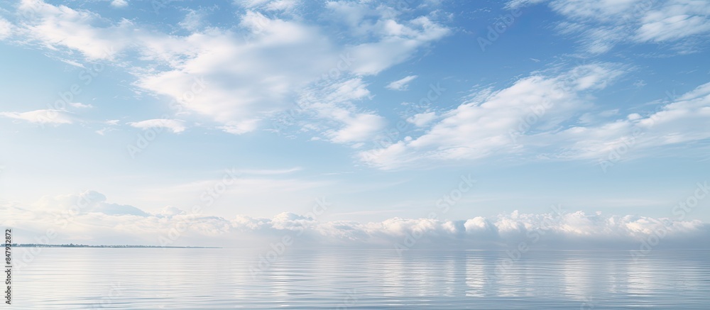 Poster White clouds float above the bay. Creative banner. Copyspace image