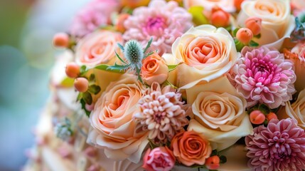 Cake celebration dessert flowers