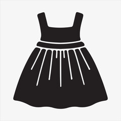 minimalist and simple baby dress vector silhouette, white background