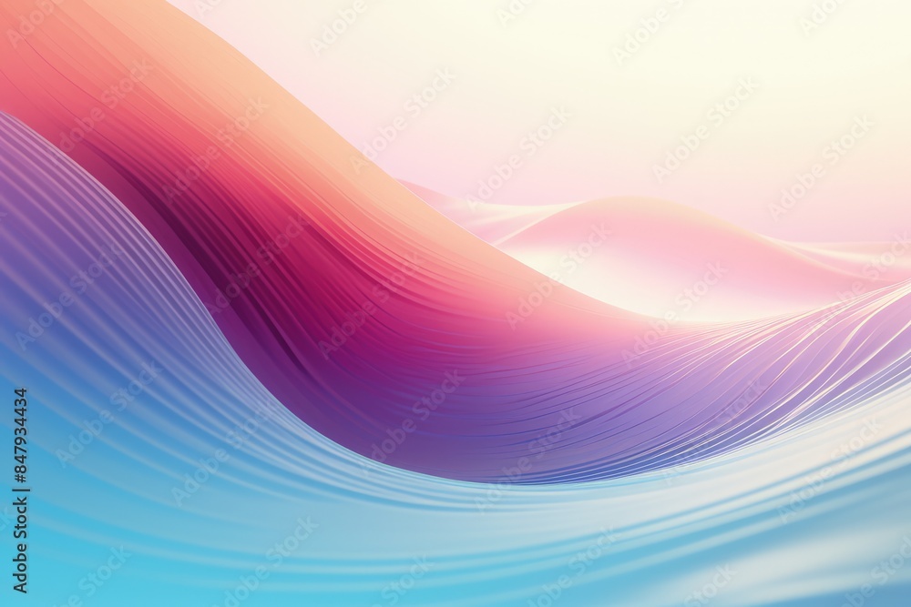 Poster blurred colored abstract gradient background, waves shape glowing in ultraviolet spectrum. backgroun