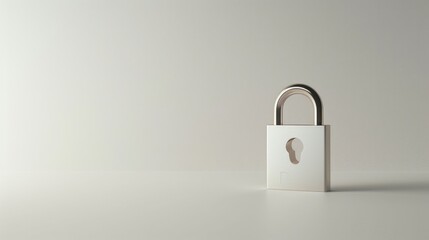 Naklejka premium Small secure design against empty white backdrop with room for text