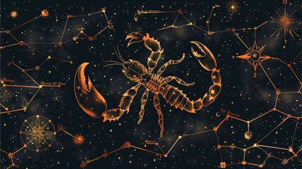 Gemini zodiac sign, Pisces zodiac signs, Leo zodiac sign in a celestial night sky with stars and constellations, illustrating astrology and starry themes