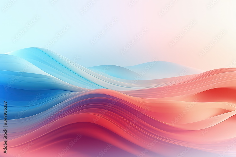 Poster blurred colored abstract gradient background, waves shape glowing in ultraviolet spectrum. backgroun