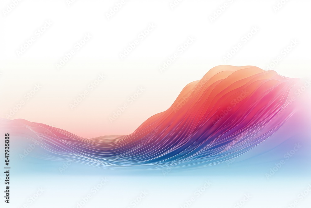 Poster blurred colored abstract gradient background, waves shape glowing in ultraviolet spectrum. backgroun