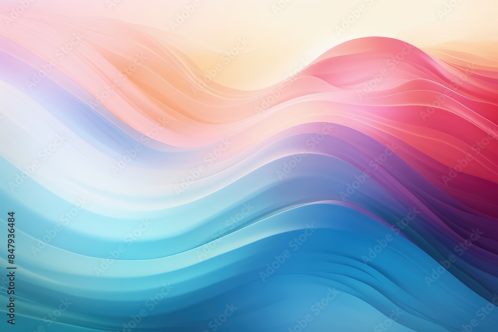 Poster blurred colored abstract gradient background, waves shape glowing in ultraviolet spectrum. backgroun