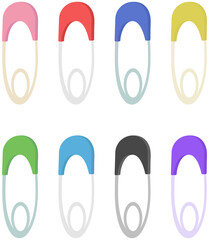 Safety pins flat icon isolated on white background.