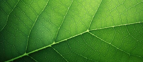 Fototapeta premium Fresh green leaf texture leaf background macro. Creative banner. Copyspace image