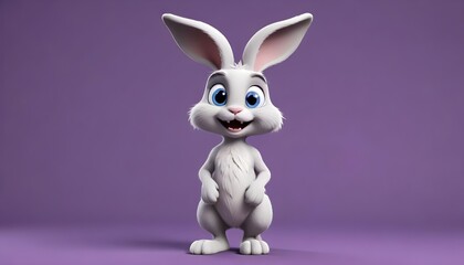 easter bunny rabbit isolated on purple backround, banner poster header design