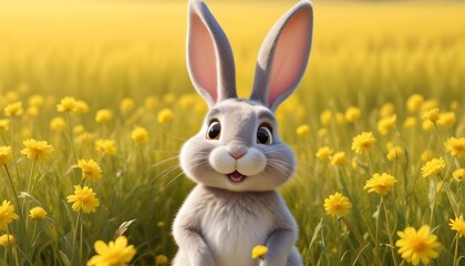 Fototapeta premium easter bunny rabbit isolated on gold backround, banner poster header design