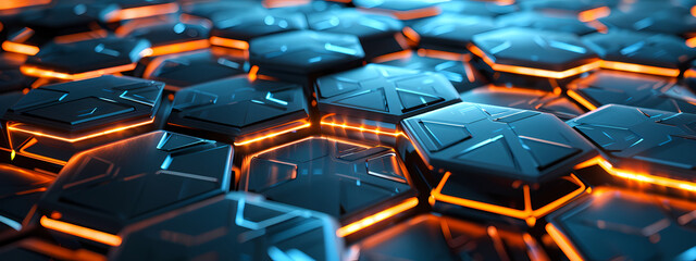 Obraz premium Innovative Hexagonal Surface with Dynamic Lighting