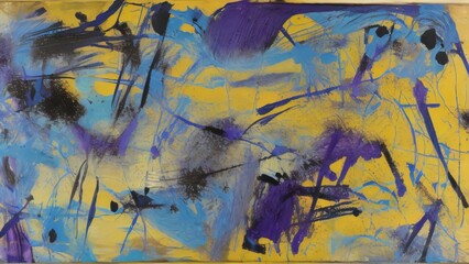Obraz premium Abstract Expressionist Painting with Bold Colors and Expressive Brushstrokes