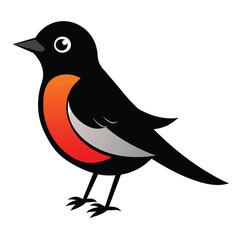 Solid color Flycatcher animal vector design