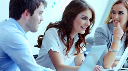 A Collaborative Moment: Business Partners Discuss Documents in a Modern Office Setting