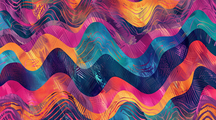 Abstract shapes and zigzags drawn with crayons are a pattern that exudes energy and joy of life. Their hand-drawn details add authenticity and a personal touch.