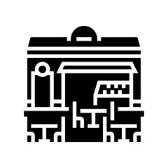 outdoor seating street food cafe glyph icon vector. outdoor seating street food cafe sign. isolated symbol illustration