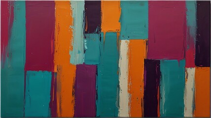 Energetic Abstract Painting with Vibrant Colors and Visible Brushstrokes