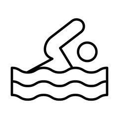 Swimmer line icon