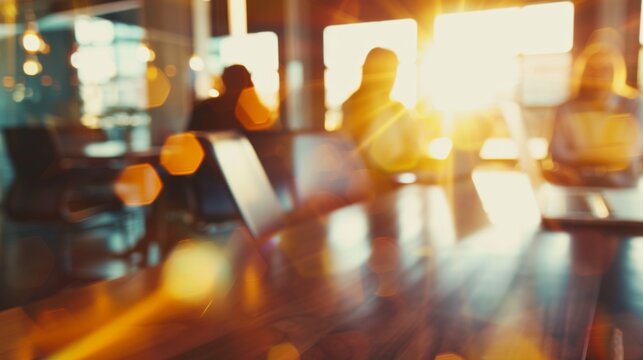 A Blurred Glimpse of Collaboration: The NMS Business Team in a Meeting at Badea