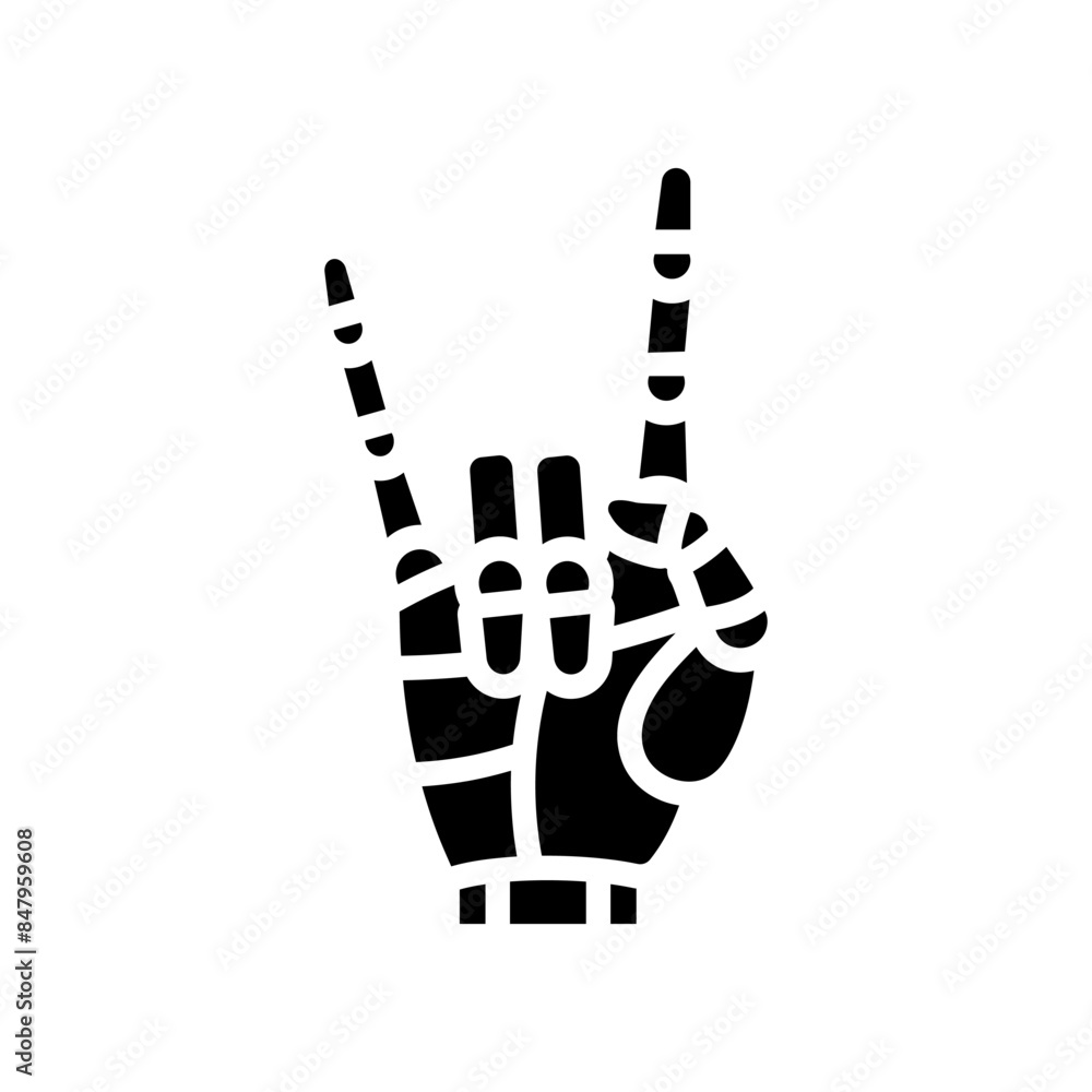 Poster attention robot hand gesture glyph icon vector. attention robot hand gesture sign. isolated symbol i